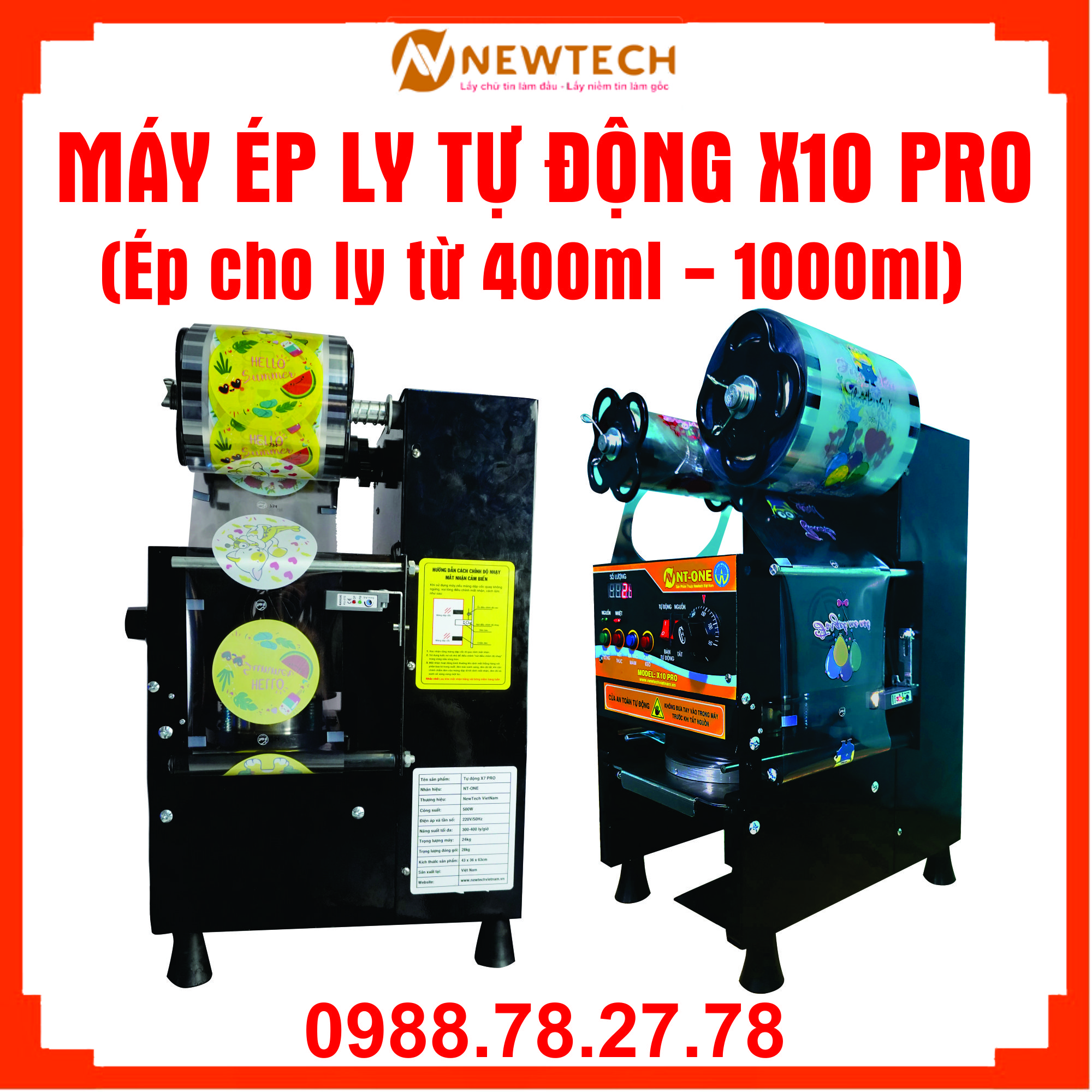 Máy ép ly tự động X10PRO- Ép ly 400-1000ml