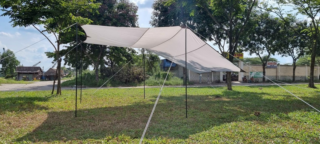 Hexa Tarp 4,4m × 4m + bộ trụ 2m ( tăng dã ngoại chống thấm mưa)
