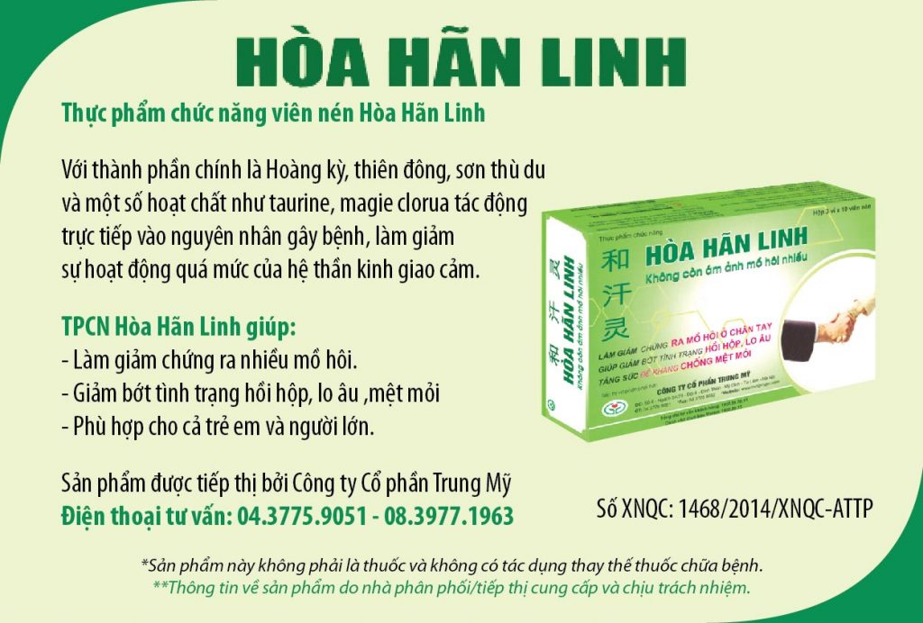 [HCM]HÒA HÃN LINH - GIẢM MỒ HÔI TAY CHÂN