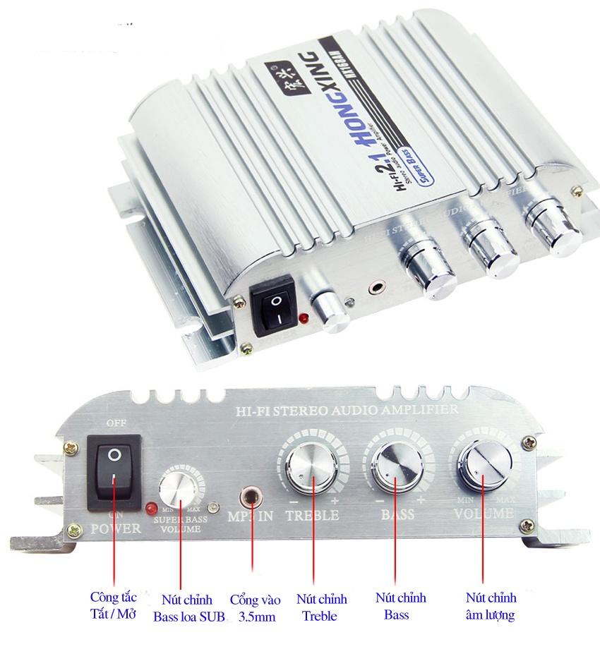 Bộ Amplifier HX168AH Siêu Trầm 150W Hifi2.1 ( Full Treble, Bass, Volume )