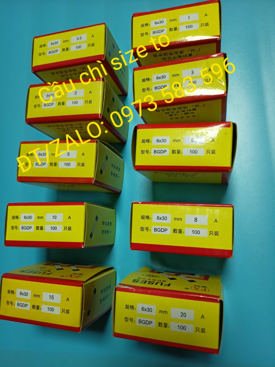 Cầu Chì 5A 250V 6x30mm (Hộp 100 chiếc)