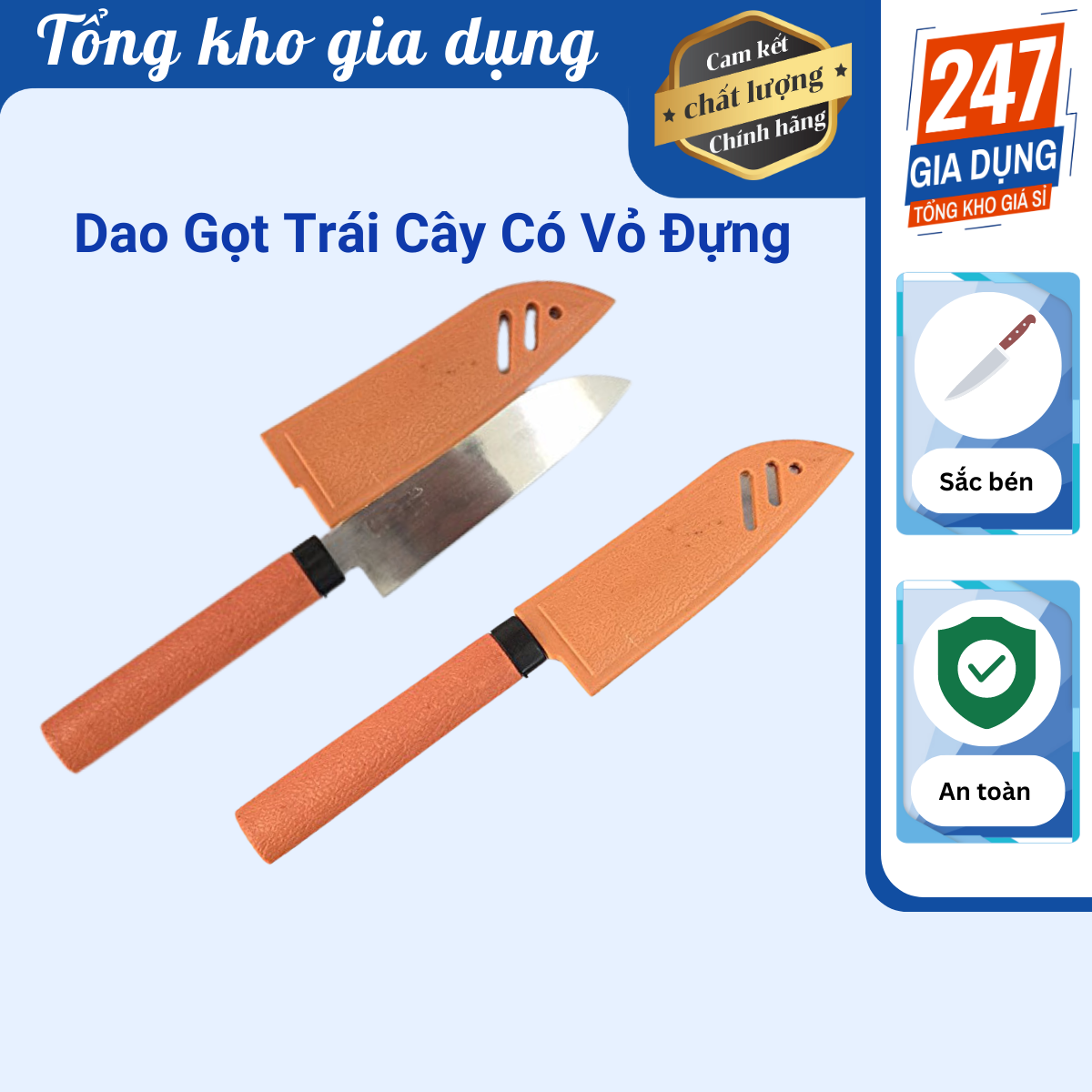 Dao gọt trái cây có vỏ đựng