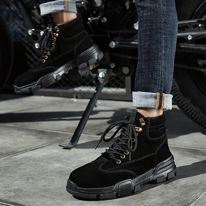 [HCM]Giày Boot Cổ Cao Nam Cao Cấp Giả Da Lộn BCC001 Đen