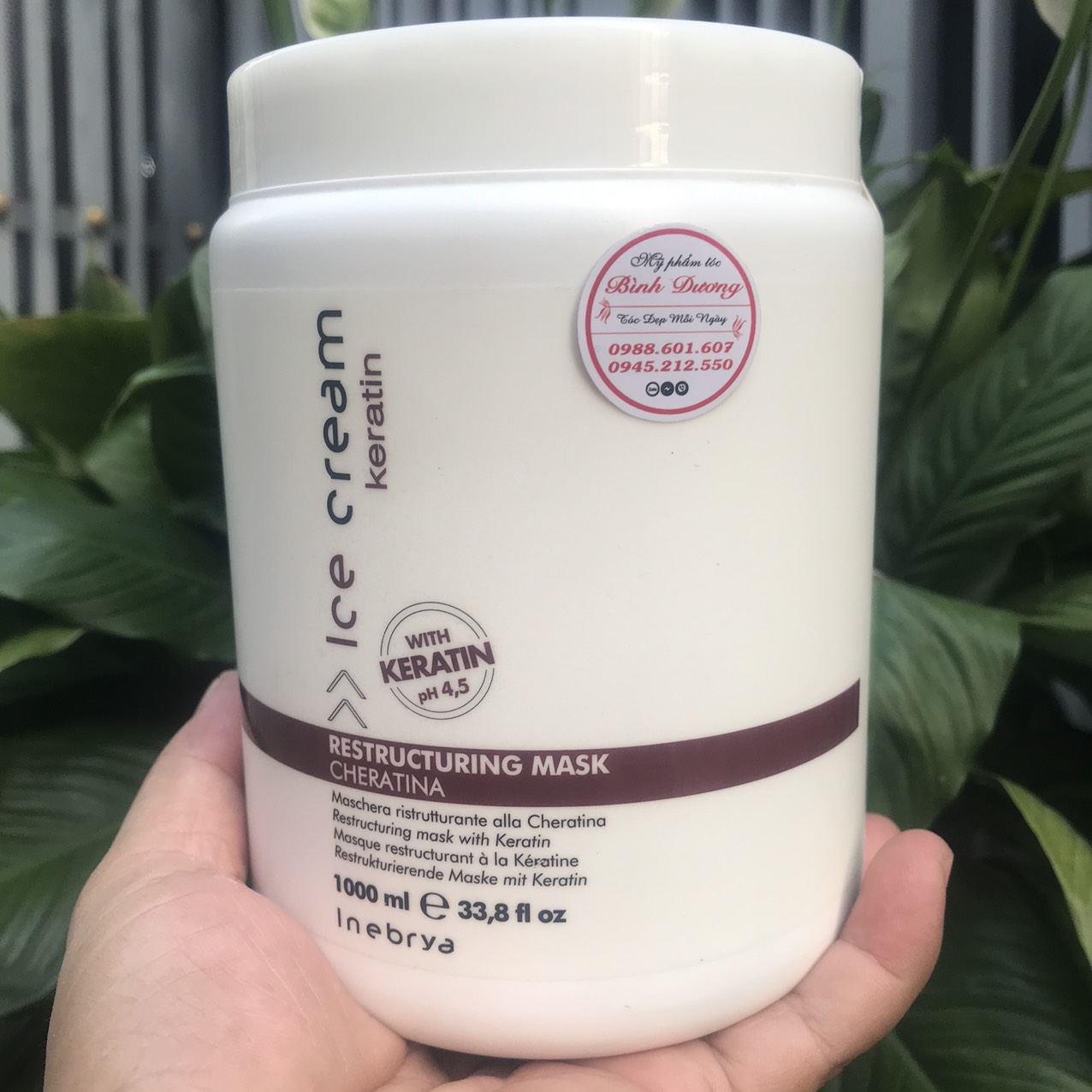 Hấp dầu phục hồi dành cho tóc yếu Keratin Inebrya Restructuring Mask 1000ml