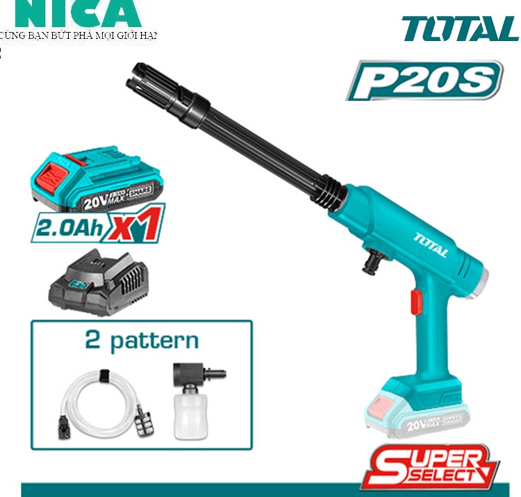 Máy xịt rửa total tpwli20282 dùng pin 20v chính hãng gôm 1pin va sac