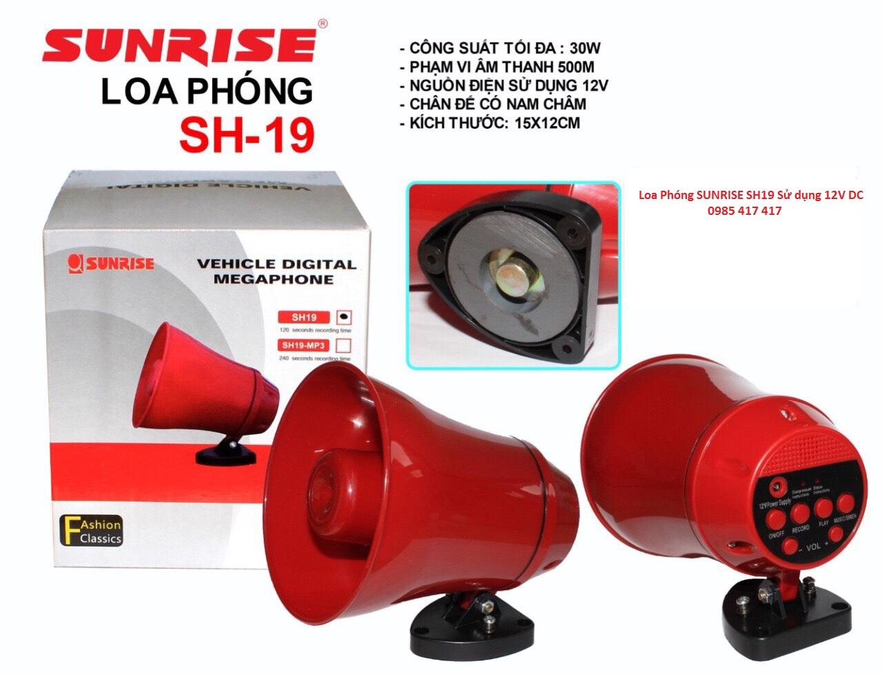 Loa Phóng thanh SH19 Sử dụng 12V DC