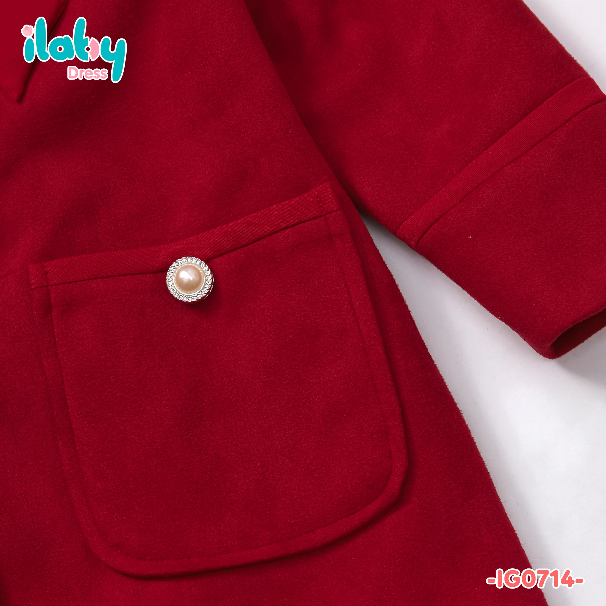 Áo da lộn phối viền bé gái ILABY
