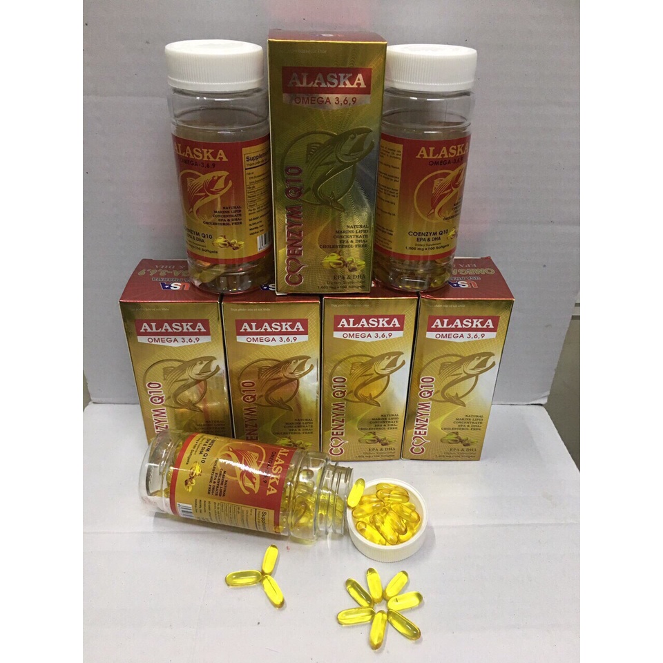 Viên dầu cá alaska omega 3 with coenzym q10, 100viên