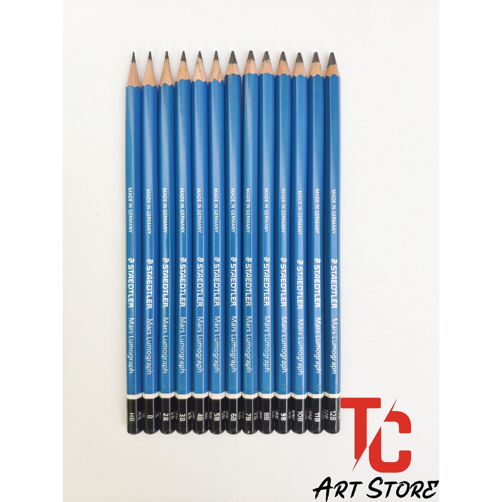 Bộ 13 bút chì STAEDTLER ( b hb 2b 3b 4b 5b 6b 7b 8b 9b 10b, 11b,12b) – Thân Xanh