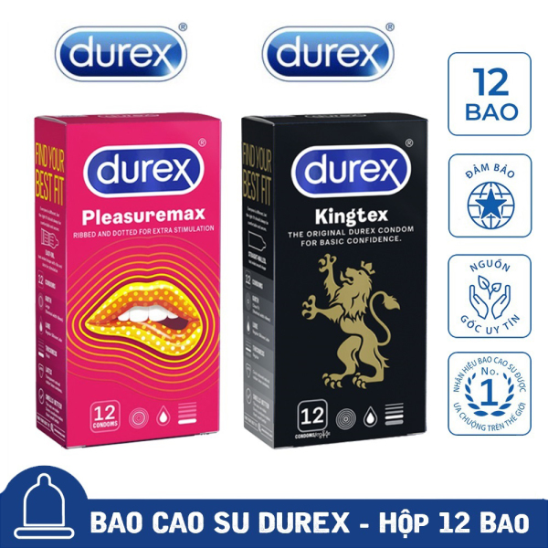 [Mua 1 tặng 1] Bao Cao Su Durex Pleasuremax gân gai + Durex Kingtex size cỡ nhỏ 💝 CHE TÊN SẢN PHẨM cao cấp
