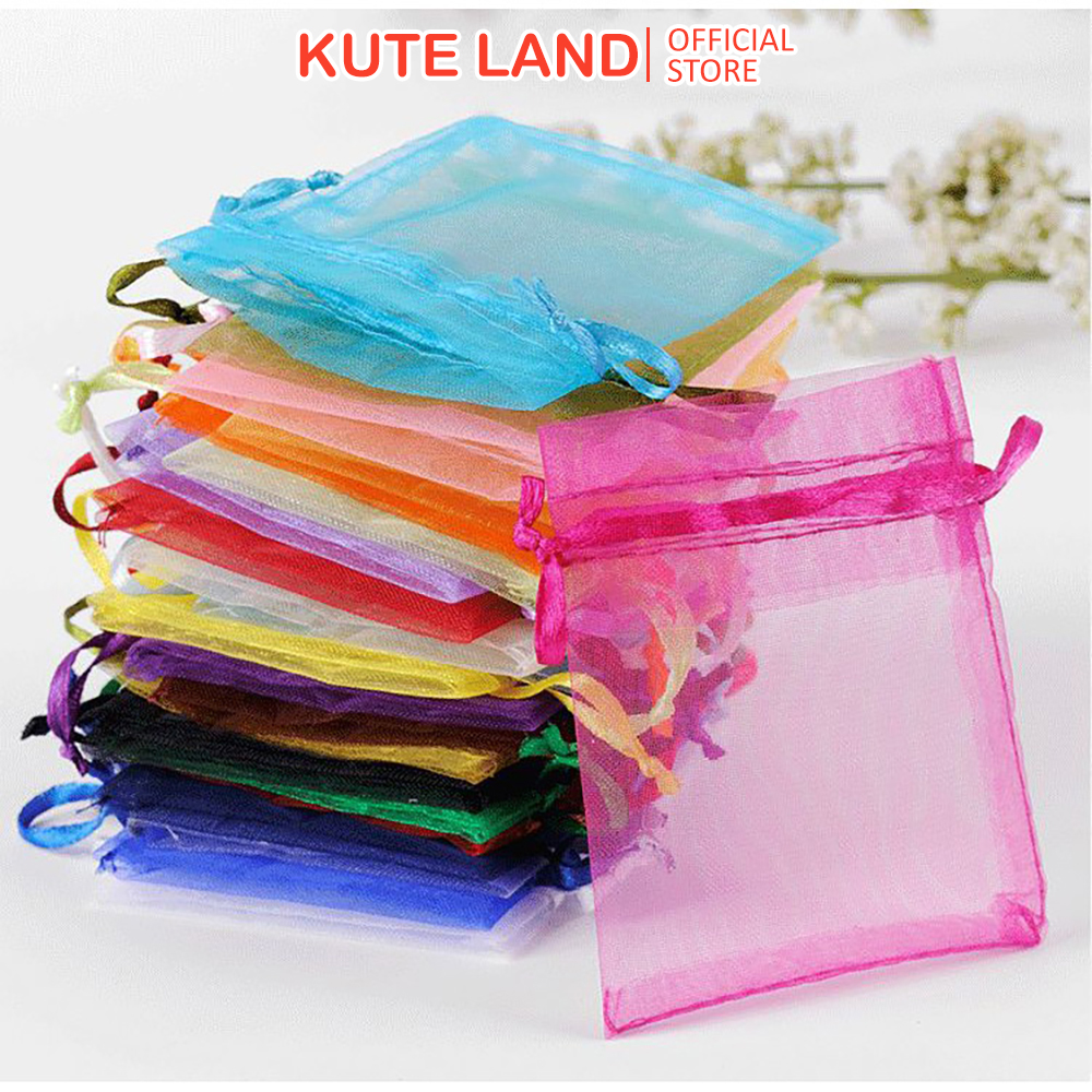 Túi Nhung Đựng Bài Trà Tea Leaf Vải Organza Lưới Nhiều Màu Sắc TTRA