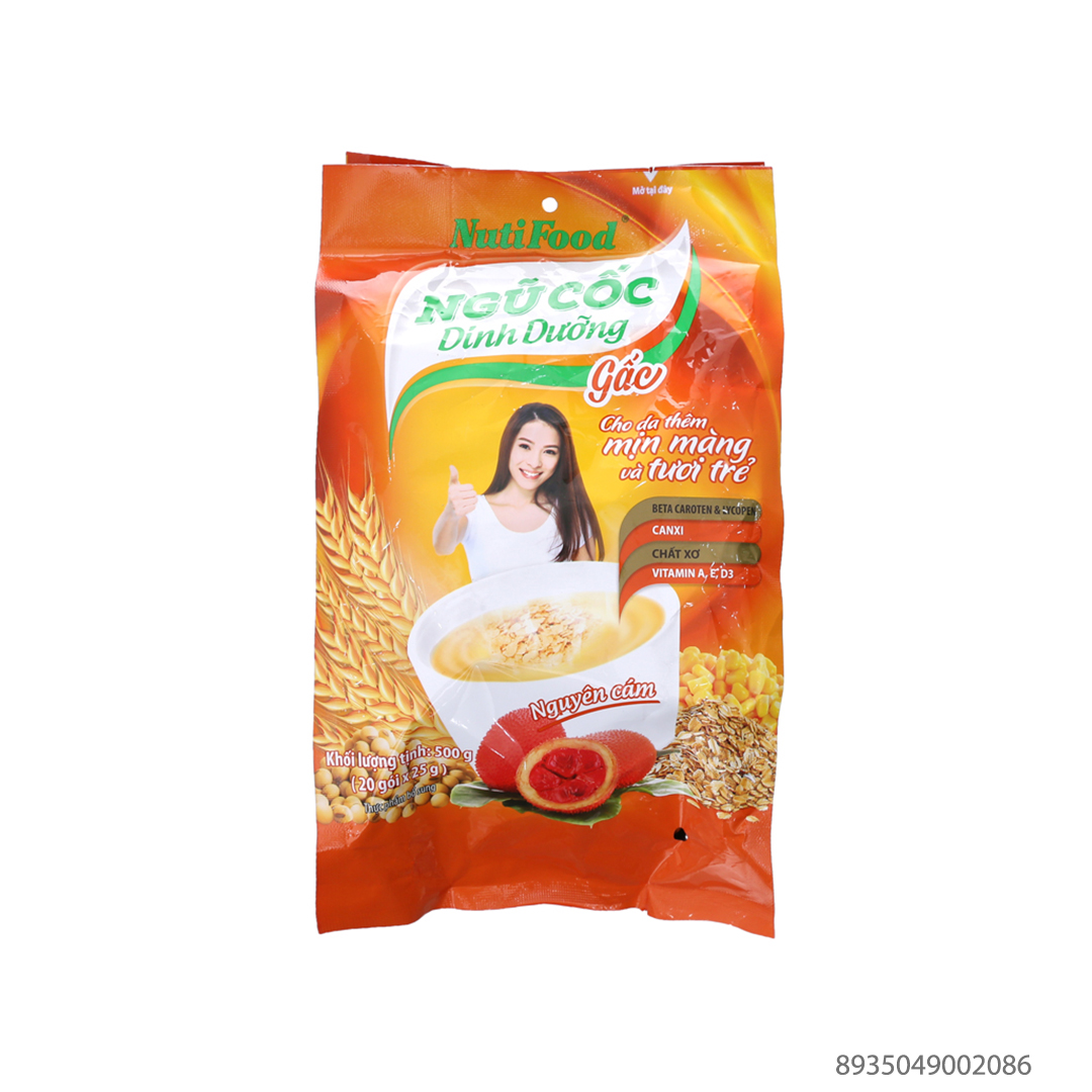 Ngũ Cốc Dinh Dưỡng Gấc Và Canxi Nutifood (20 gói x 25g)