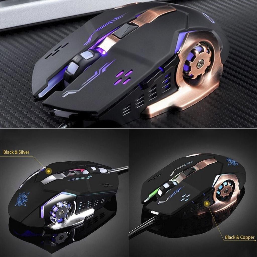 Chuột game thủ cực bền thiết kế độc lạ có LED nhiều màu bh 12 tháng