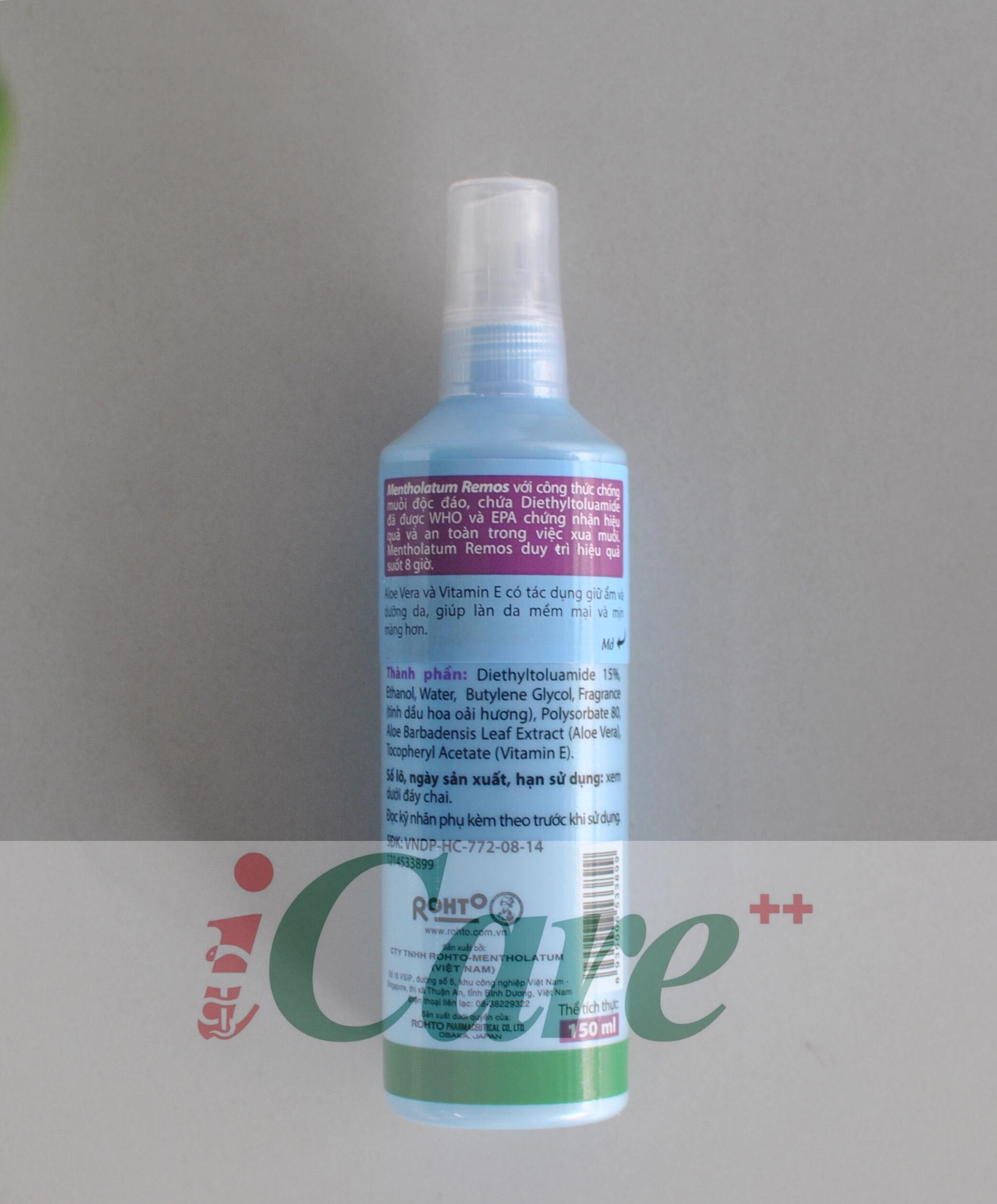 XỊT CHỐNG MUỖI- CÔN TRÙNG ĐỐT- REMOS 150ml