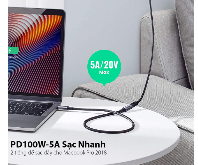 Cáp nối dài USB Type C 3.1 Gen 2 dài 1m Ugreen 30205 Chính Hãng