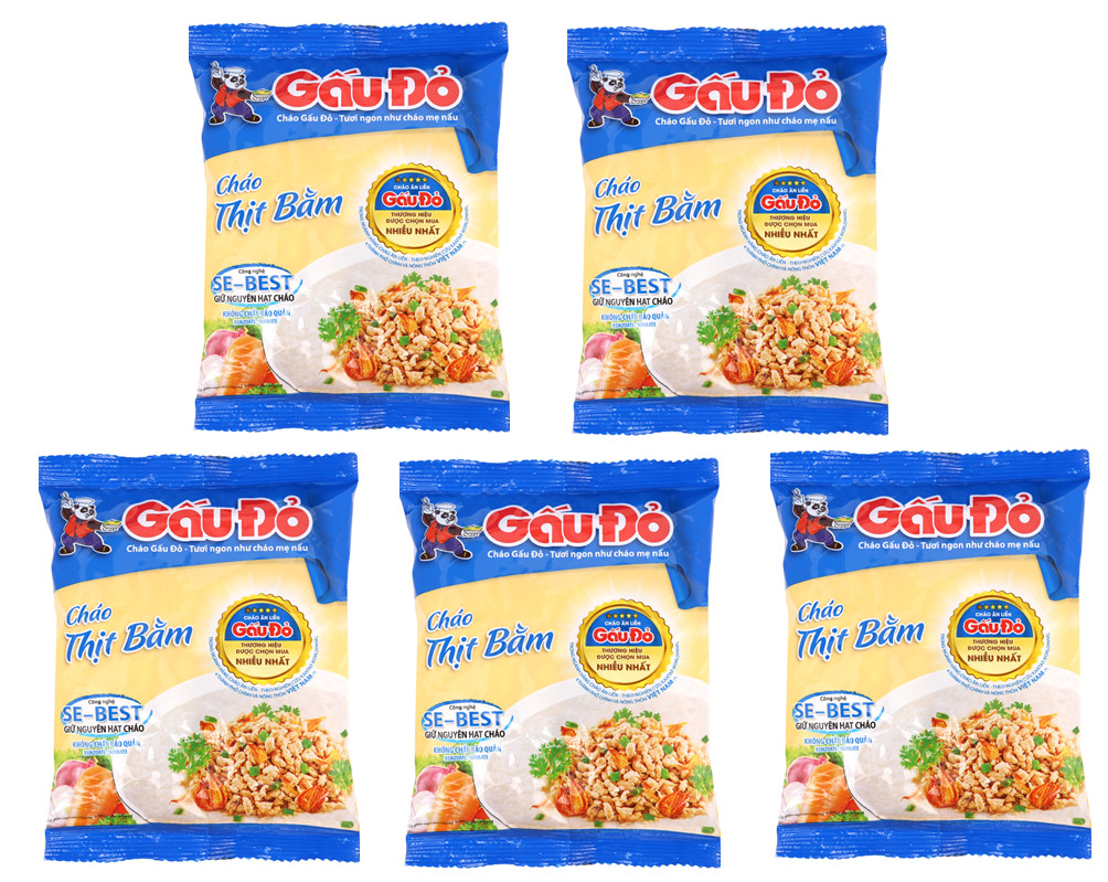 Thùng 50 Gói Cháo Gấu Đỏ Thịt Bằm 50gr