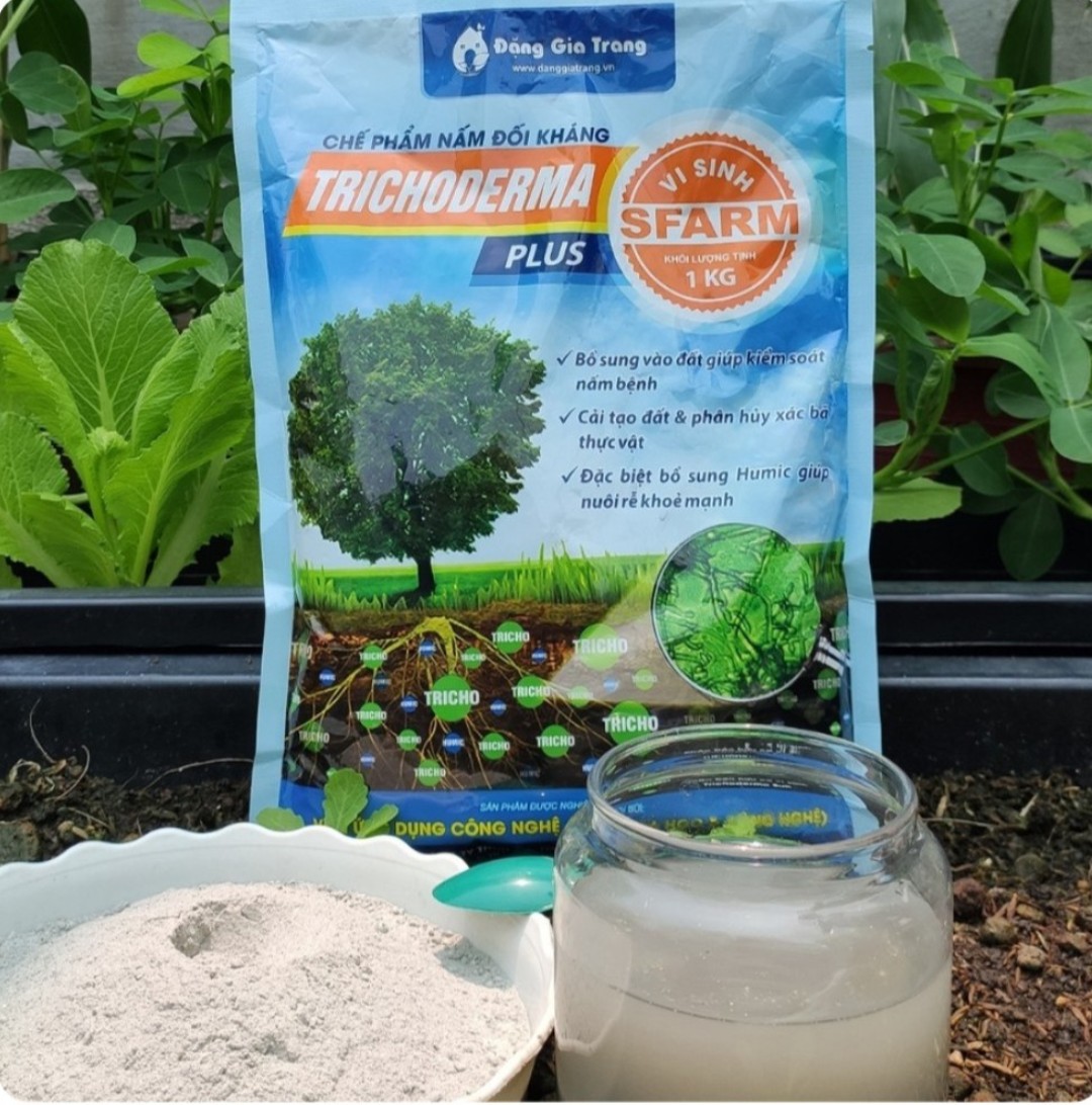 Trichoderma plus chế phẩm nấm đối kháng vi sinh Sfarm 1kg