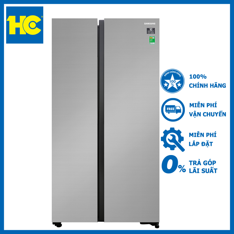 [Trả góp 0%]Tủ lạnh SBS Samsung Inverter 647 lít RS62R5001M9/SV - Miễn phí vận chuyển & lắp đặt - Bảo hành chính hãng