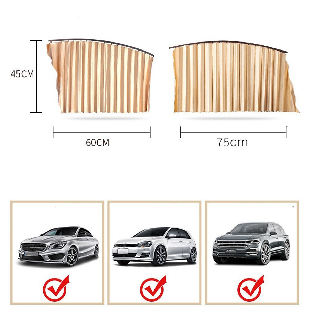 Bộ 4 chiếc rèm chắn nắng nam châm trên ô tô