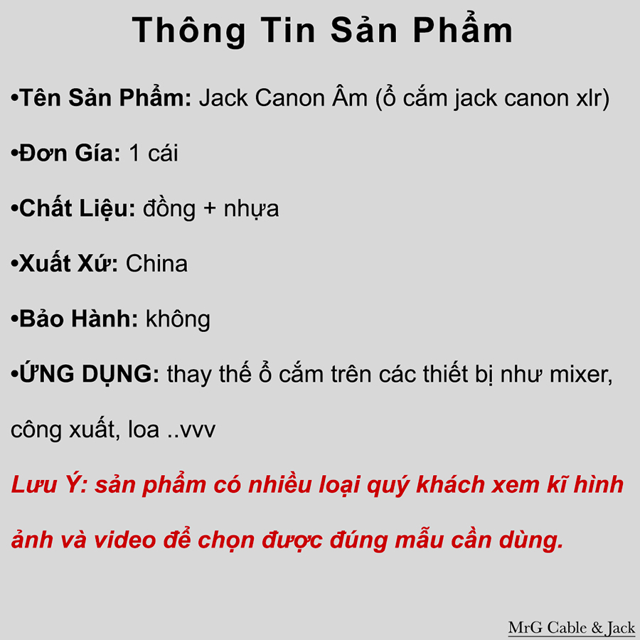 Jack Canon Âm Chân Cong (ổ cắm jack canong xlr) giá 1 chiếc.