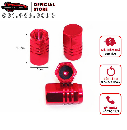 Bộ Nắp chụp van bồi xe ô tô - Chất liệu nhôm CNC - Nhiều màu lựa chọn nắp van màu đỏ màu vàng màu bạc màu xanh loại tốt đóng gói cẩn thận