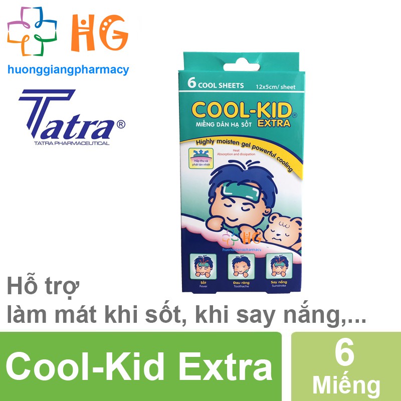 Miếng dán hạ sốt cho bé Cool Kid Extra Miếng dán lạnh Chườm lạnh Làm mát