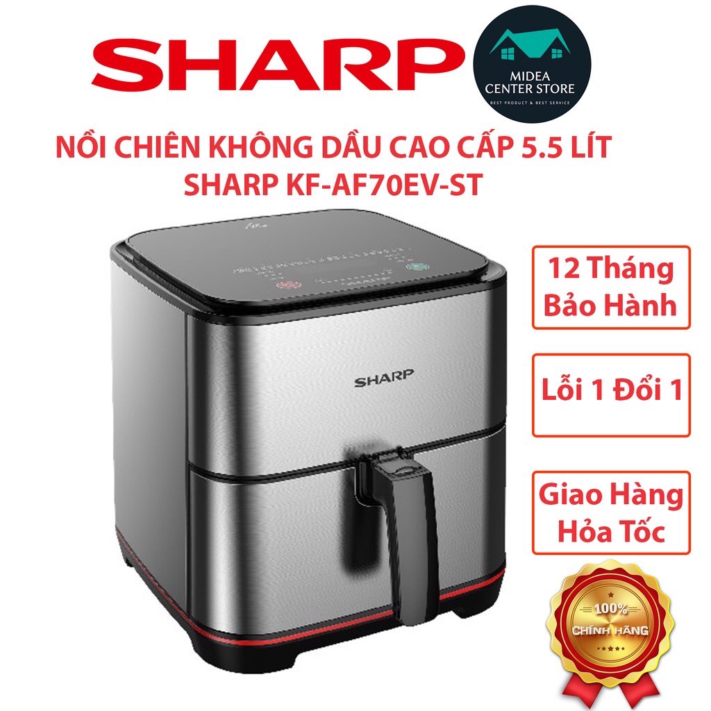 Nồi chiên không dầu Sharp KF-AF70EV-ST 7 lít