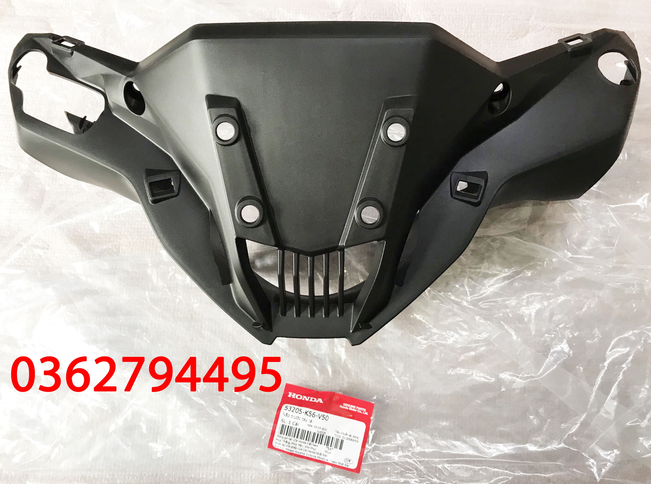 Nhựa nhám Ốp đầu đèn/ Nắp trước tay lái Winner X Zin chính hãng Honda