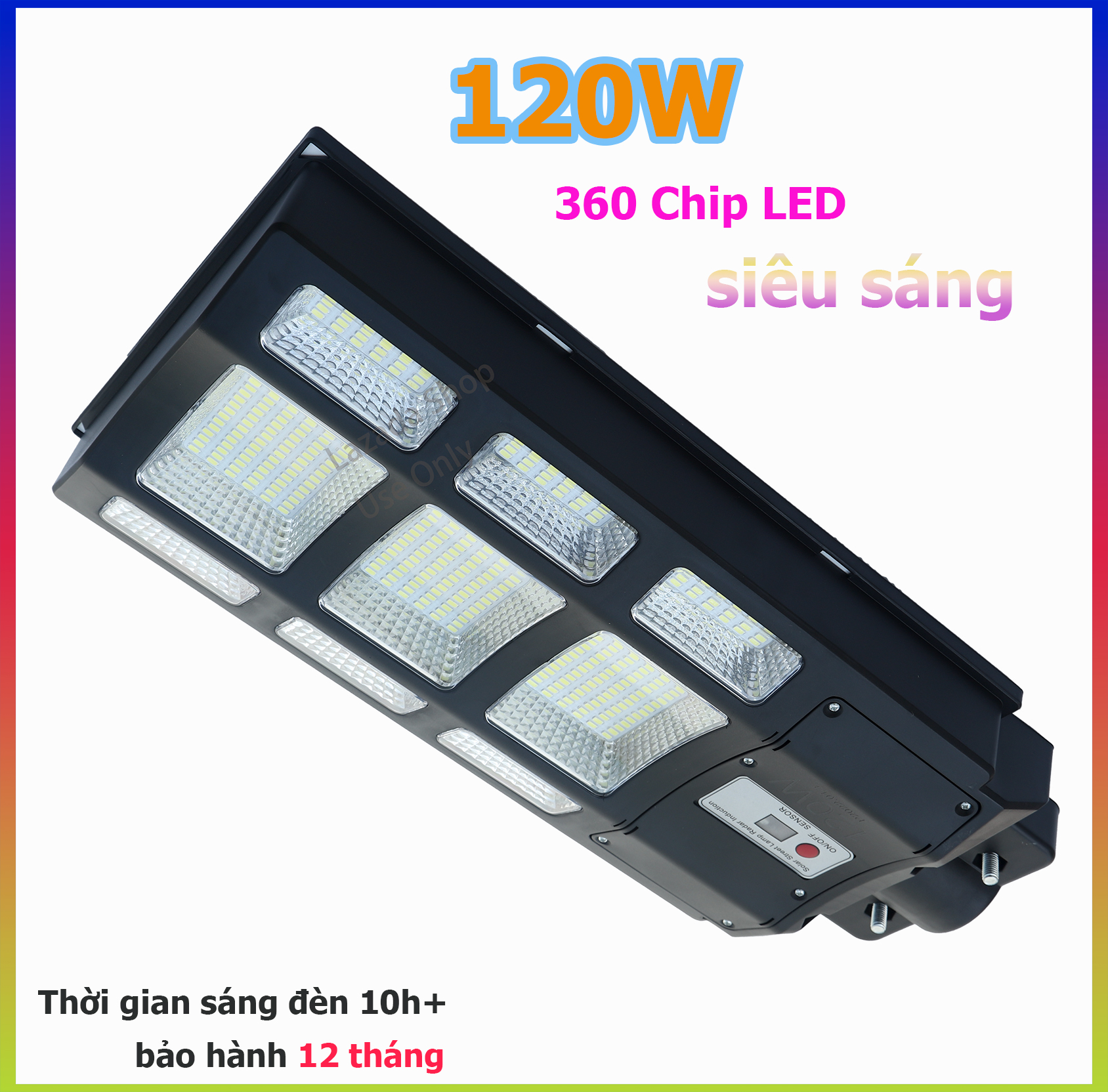 Đèn năng lượng mặt trời liền thể mẫu mới 120W