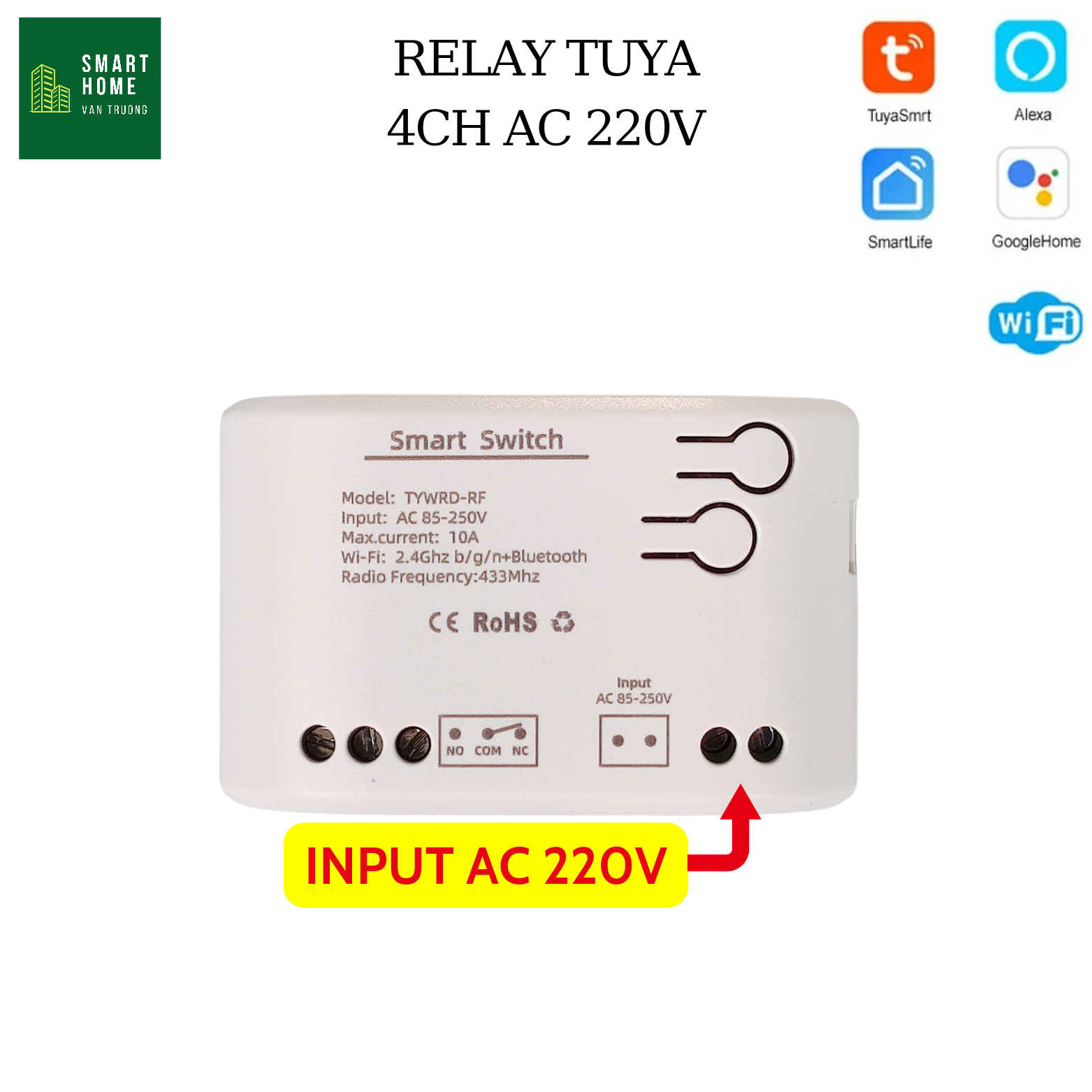 12-24v dc power, ac 220v split 4 channel wifi on-off timer switch