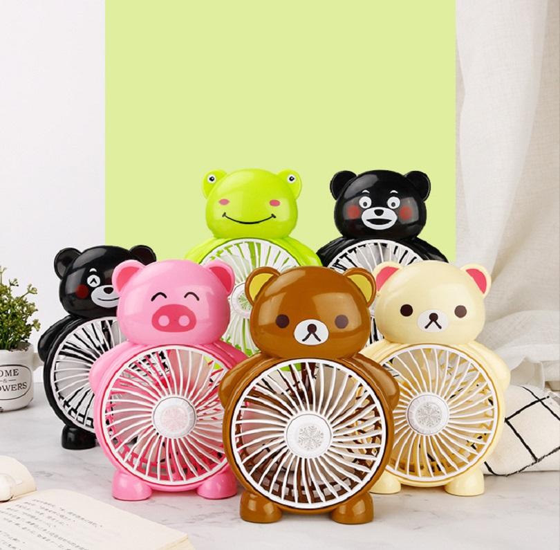 QUẠT ĐỂ BÀN HÌNH THÚ DỄ THƯƠNG NHIỀU MÀU_Quạt sạc Quạt mini USB Quat mini cute Han Quoc Quat tích điện Quat mini Quạt bàn Quạt để bàn
