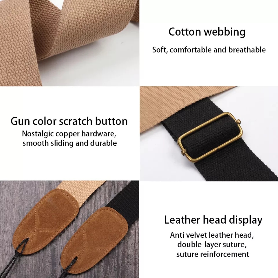 DÂY ĐEO ĐÀN GUITAR VINTAGE DD02 CHẤT LIỆU COTTON