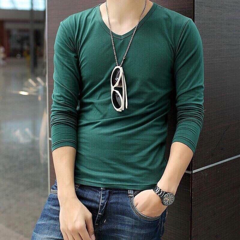 [HCM]ÁO THUN NAM TRƠN DÀI TAY NAM ĐẸP