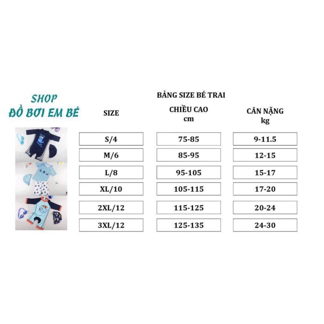 Đồ bơi cho bé, set đồ bơi cho bé kèm mũ