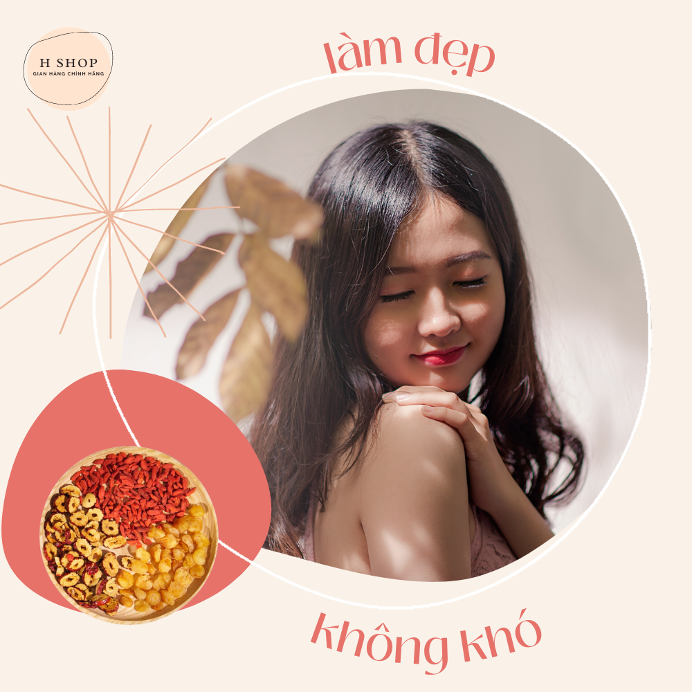 Trà thanh lọc dưỡng tâm (long nhãn, kì tử, táo đỏ thái lát, đường phèn bi)