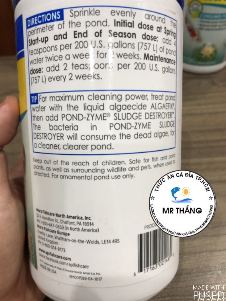 API Pond ZyME (100garm/hộp 272gram/454gram) - Vi s.inh phân giải mùn bã hữu cơ ao, hồ cá