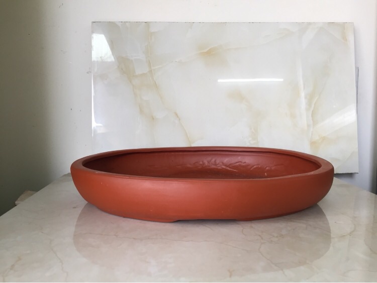 Chậu đất nung bonsai cạn hình ovan(  size 2)