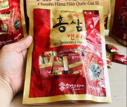(Date 5/2025) Kẹo Hồng Sâm SOBAEK Hàn Quốc gói 200g