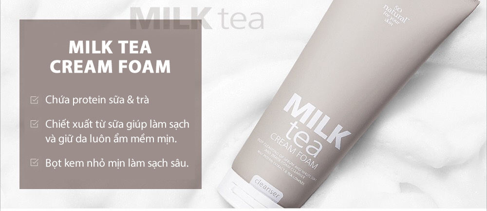 Sữa Rửa Mặt Cấp Ẩm Milk Tea Cream Foam