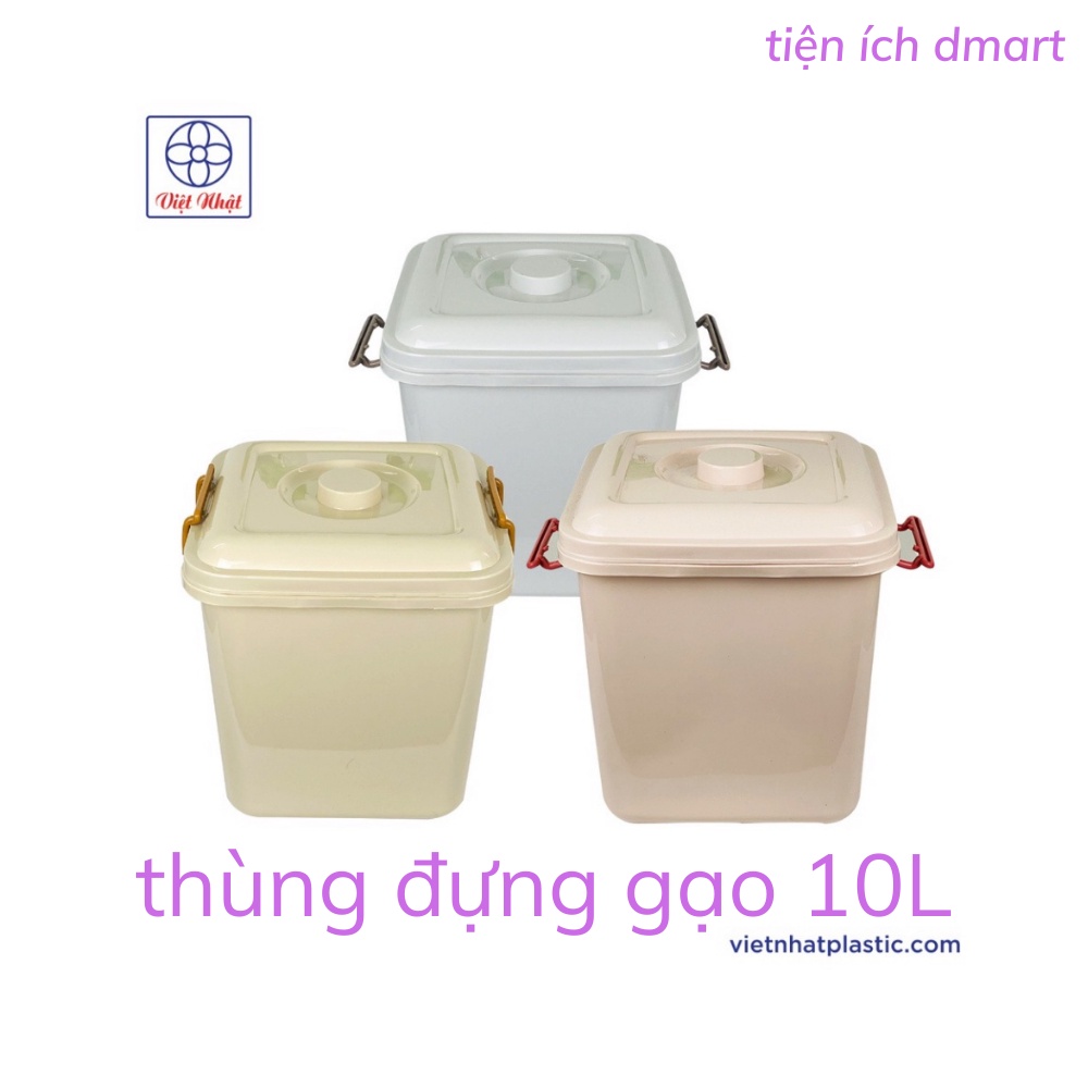 Thùng đựng gạo 10kg nhựa Việt Nhật thùng gạo nhựa có nắp 5351