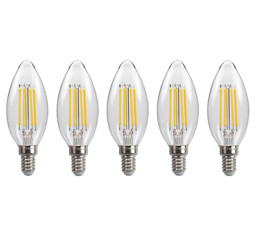Bộ 5 bóng đèn led edison c35 4w hình quả nhót đui e14