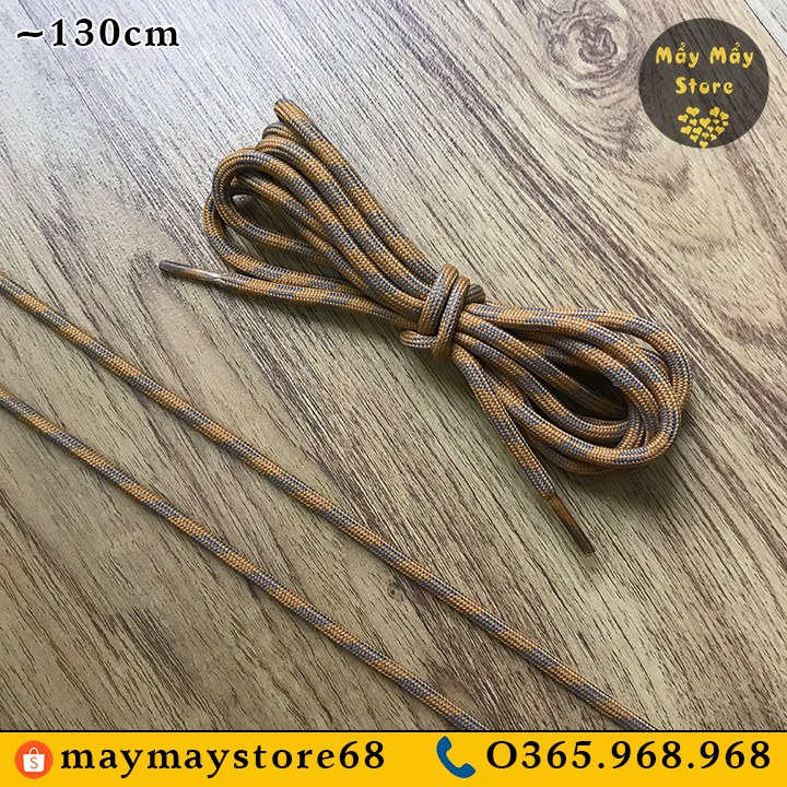 Dây Giày Tròn Màu Cam Vằn Xám ~1m3