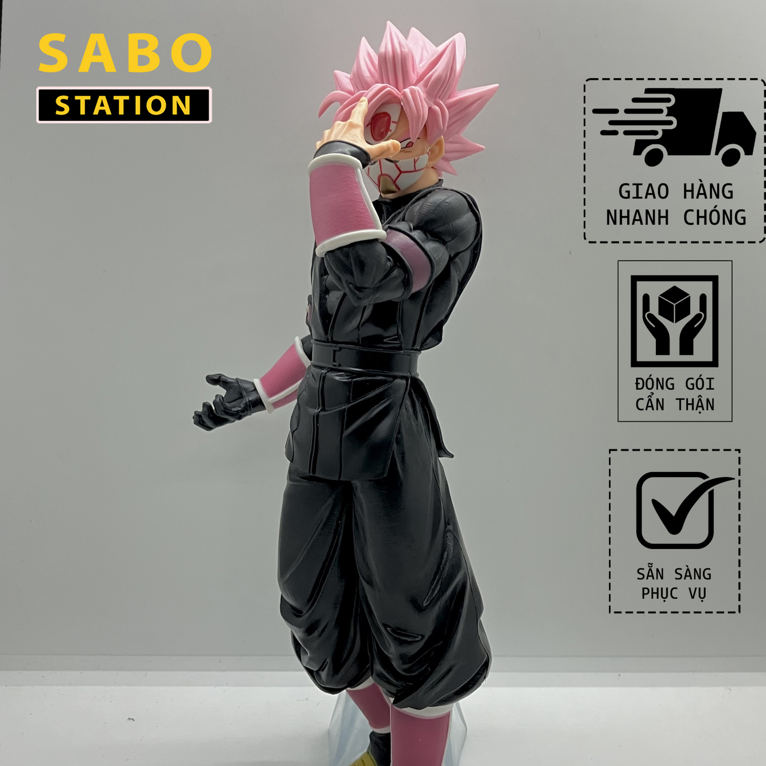 Mô hình black goku mặt nạ ss rose cao 27cm - mô hình dragon ball 7 viên ngọc rồng anime figure super saiyan