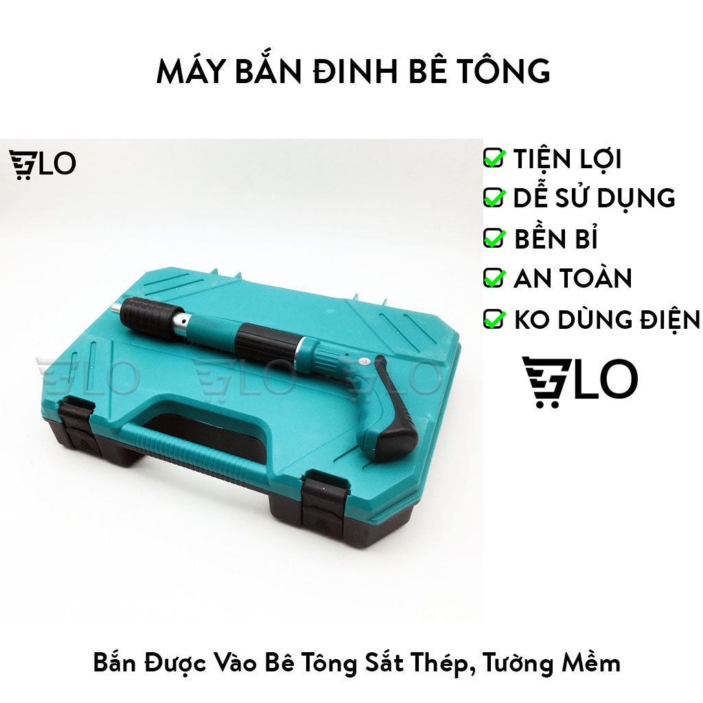 Máy bắn đinh bê tông tặng kèm 200 đinh, không sử dụng điện