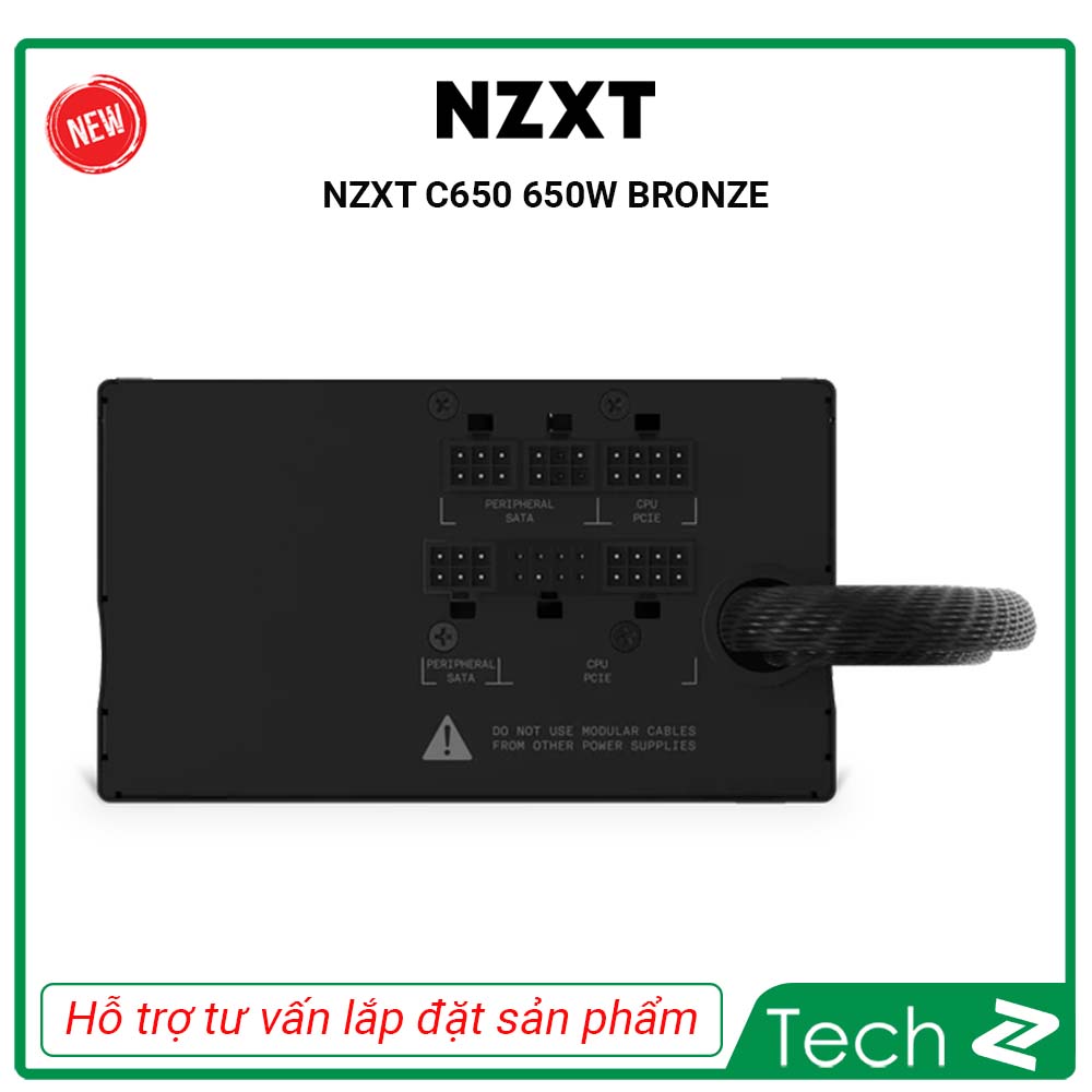 Nguồn máy tính NZXT C650W - 80 Plus Bronze - Semi Modular (650W)
