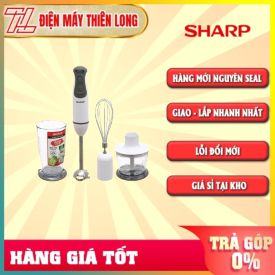 Máy xay sinh tố cầm tay sharp em-h076sv-wh 0.7l - trả góp 0% - giao toàn quốc - ngoài hcm tính phí