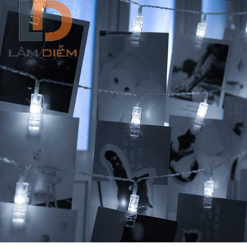 Dây đèn led 4m 20 bóng đèn kẹp ảnh