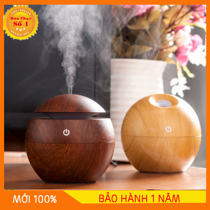 Máy phun sương tạo ẩm khuếch tán tinh dầu vân gỗ xông tinh dầu sát khuẩn không khí hoạt động êm ái không gây tiếng ồn
