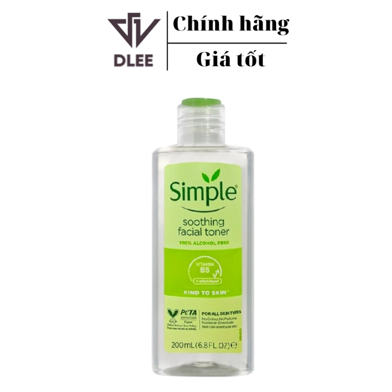 Nước hoa hồng Simple 200ml cân bằng ẩm cho da