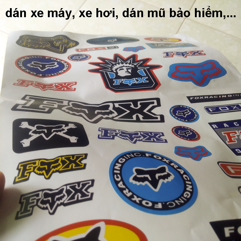 Bộ Sticker dán xe, mũ bảo hiểm, laptop